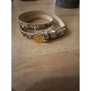 Victoria Emerson Gold Glitter Double Wrap Bracelet with Silver